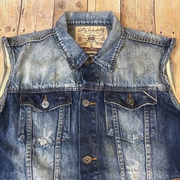 Cult Of Individuality Jean Vest XXL 2XL Distressed - Picture 2 of 10